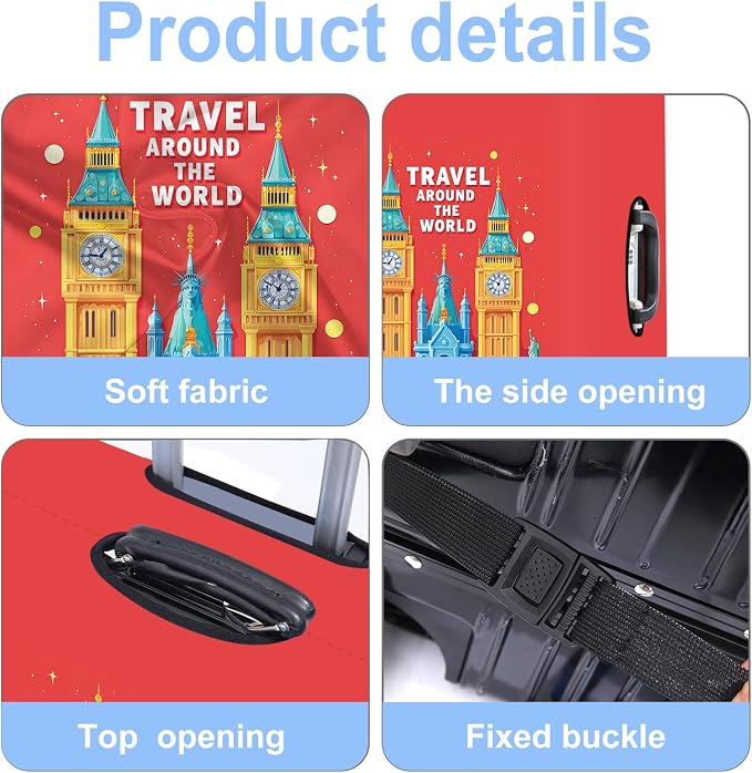 Luggage Cover Washable Suitcase Protector Anti-Scratch, Stretchable Fit - Image 4