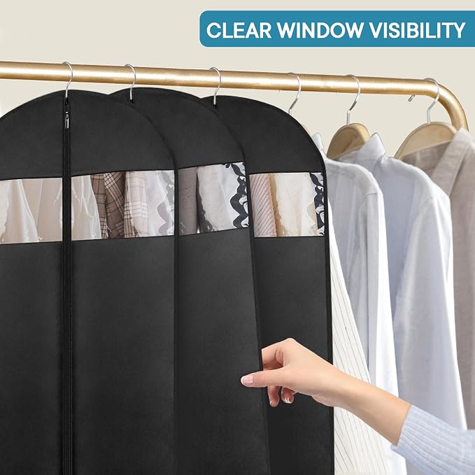 10 Pack - Moucas 43" Black Garment Bag, Mens Suit Bags - Image 3
