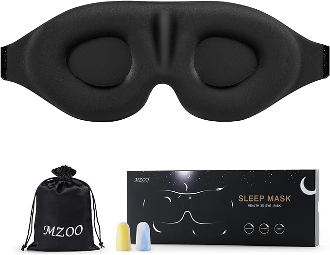 MZOO Sleep Eye Mask for Side Sleeper Men Women, Zero Eye Pressure 3D Sleeping by MZOO
