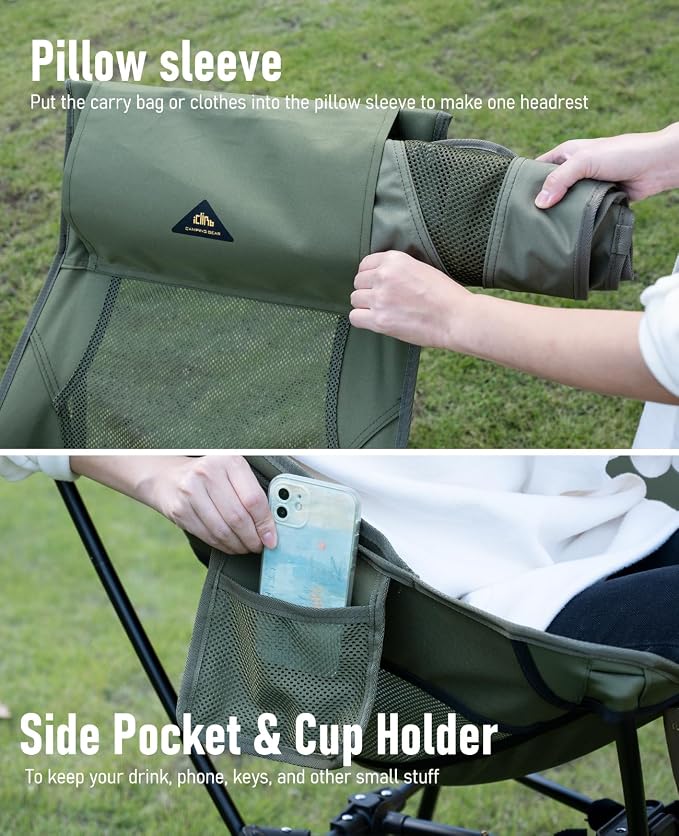 iClimb Ultralight Compact Camping Folding Beach Chair - Image 7