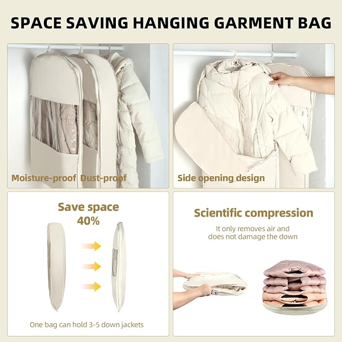 3 Packs Space Saving Garment Bag - Image 3