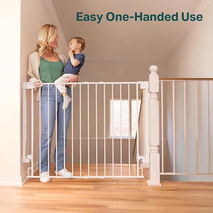 Cumbor 34" Extra Tall No Bottom Bar Baby Gate - Image 7