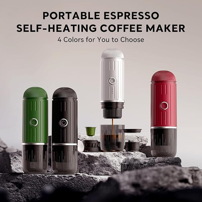Portable Coffee Maker Travel Espresso Machine 120W Red Color, 19 Bar Pressure - Image 9