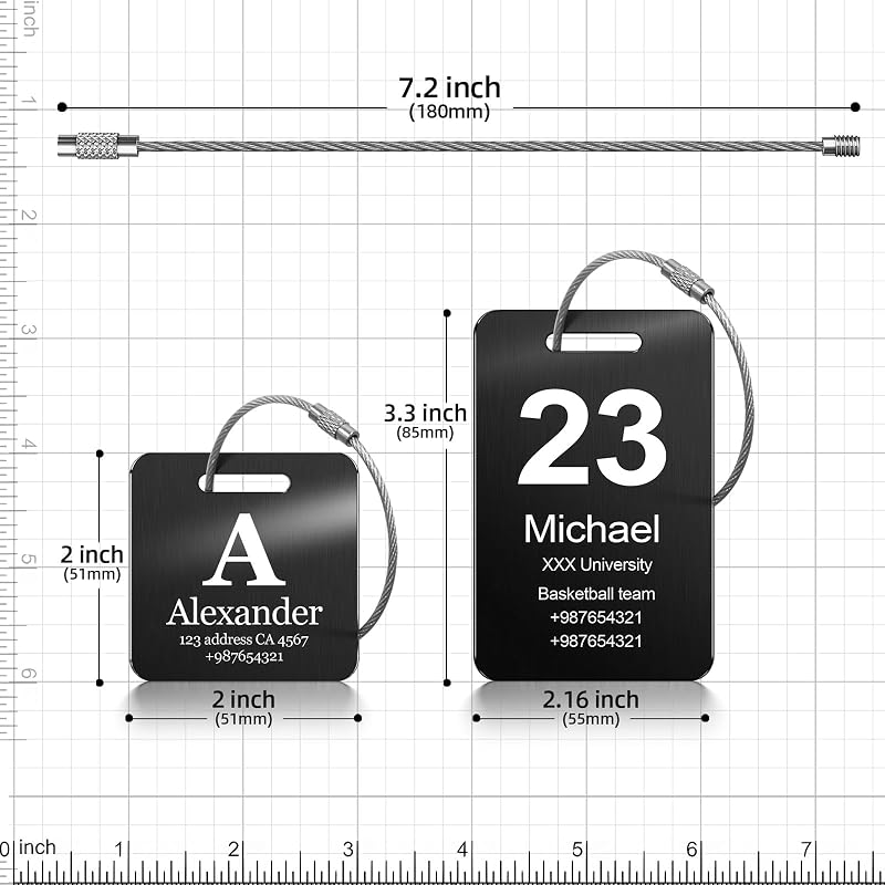 Customized Stainless Steel Luggage Tags: Personalize Your Suitcases, and Bags - Image 9