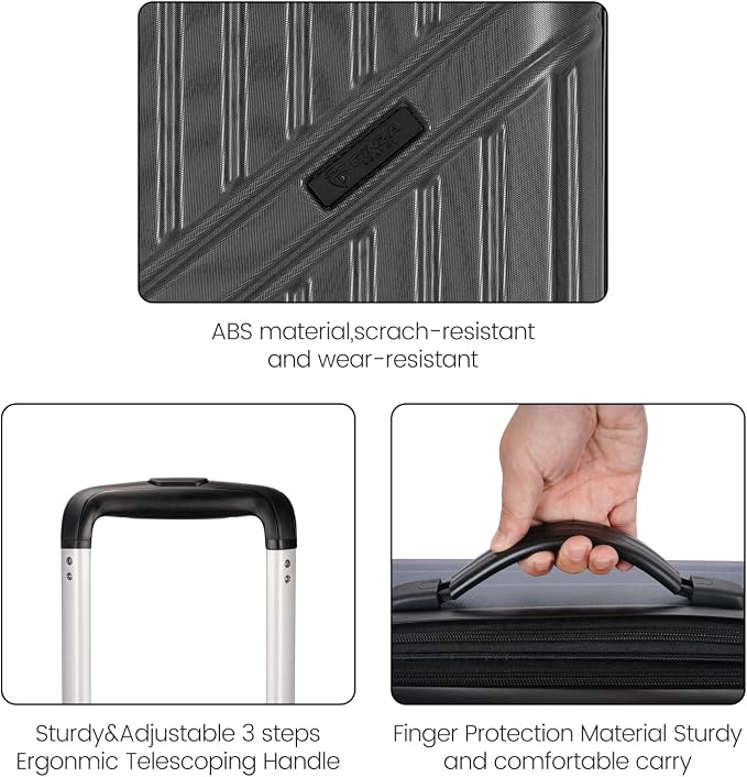 GinzaTravel Luggage Sets 3-Piece Expandable Suitcases - Image 9