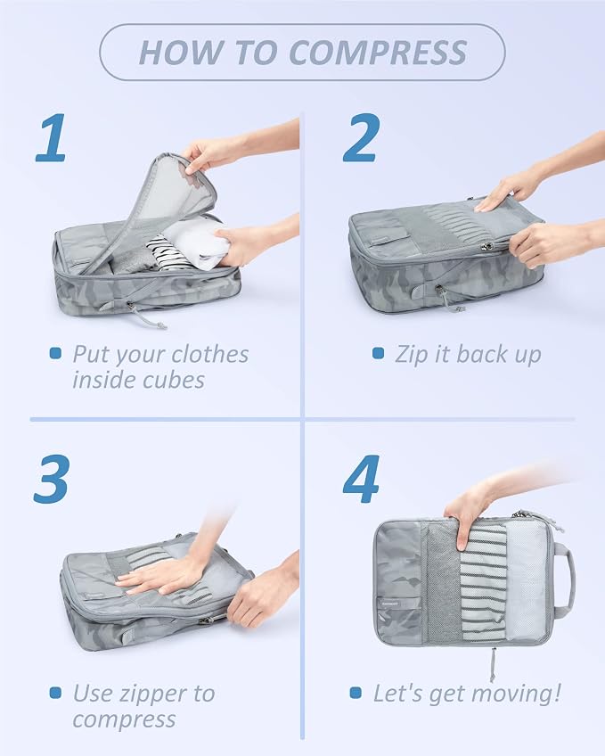 BAGSMART 6 Set /4 Set/2 Set Compression Packing Cubes - Image 6