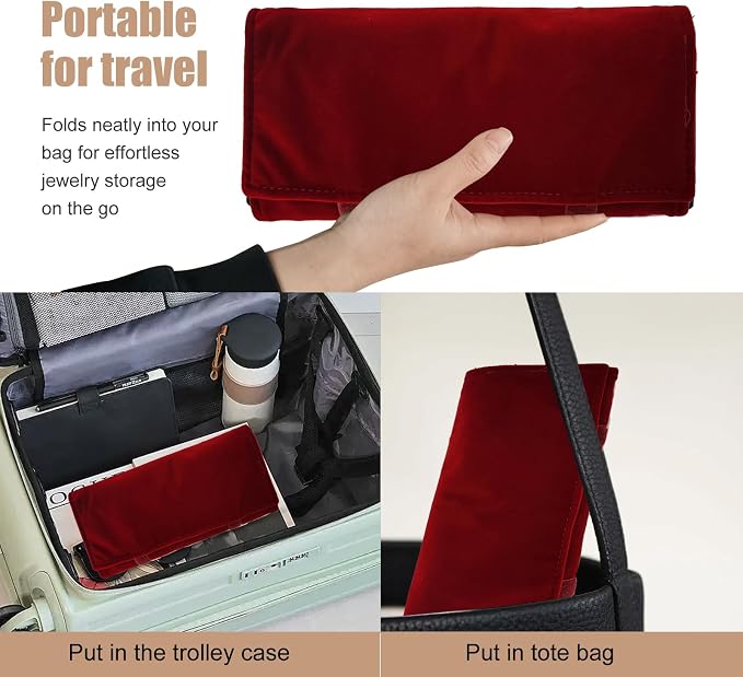 Velvet Travel Jewelry Case Roll Bag Organizer - Image 4