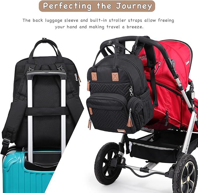 iniuniu Diaper Bag Backpack, 4 in 1 kit Large Unisex Baby Bags - Image 3
