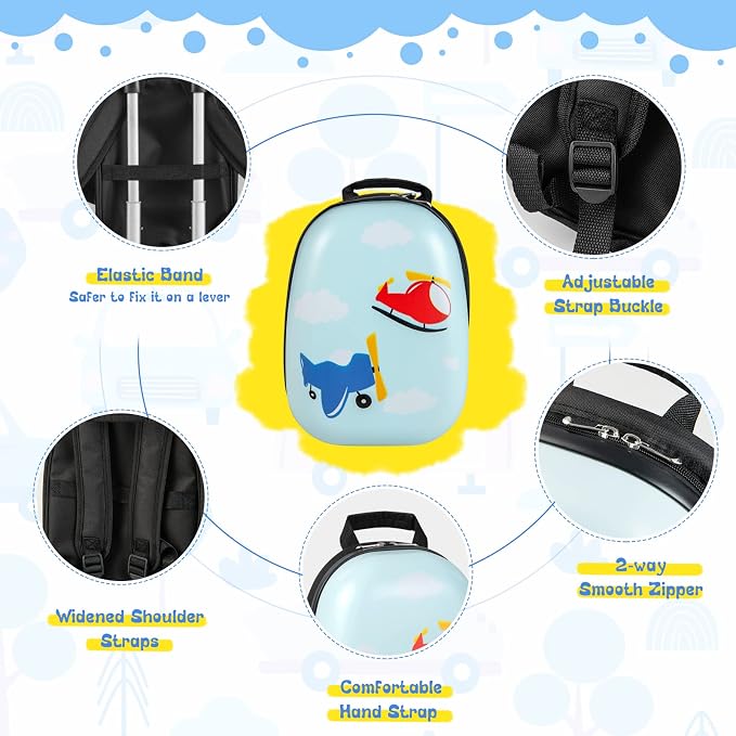 HONEY JOY Kids Luggage, Lightweight Toddler Girls Suitcase, Durable ABS - Image 9