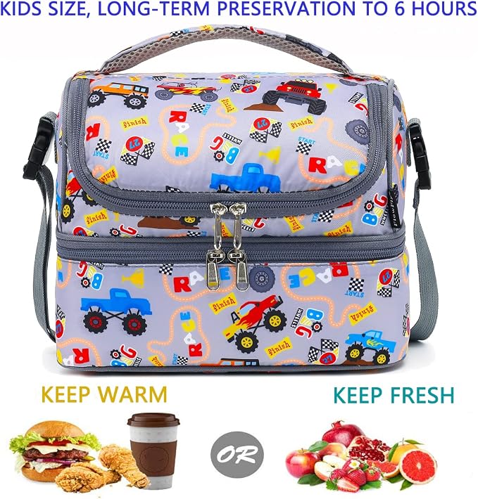 FlowFly Double Decker Cooler Insulated Lunch Bag Large Tote - Image 2