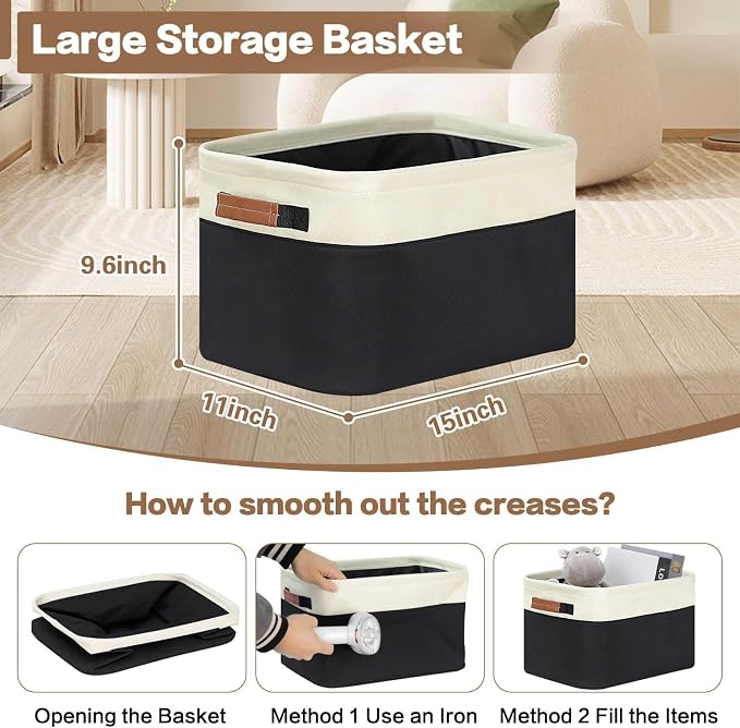 GhvyenntteS 6 Pack Large Fabric Storage Bins - Image 3