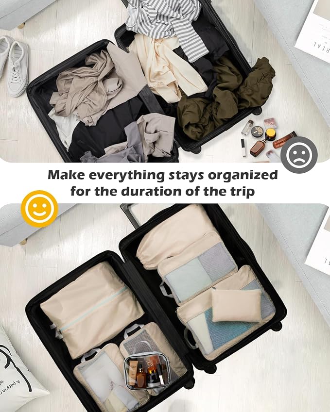 Gonex 8 Set Expandable Mesh Packing Cubes - Image 8
