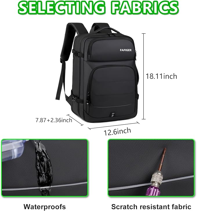 Travel Backpack for Men & Women - 40L Expandable Carry-On Backpack - Image 2