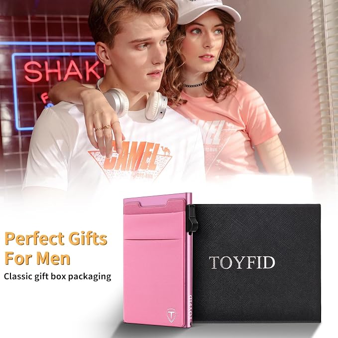 Slim Front Pocket Wallet, Pop Up Card Holder Wallets - Image 6
