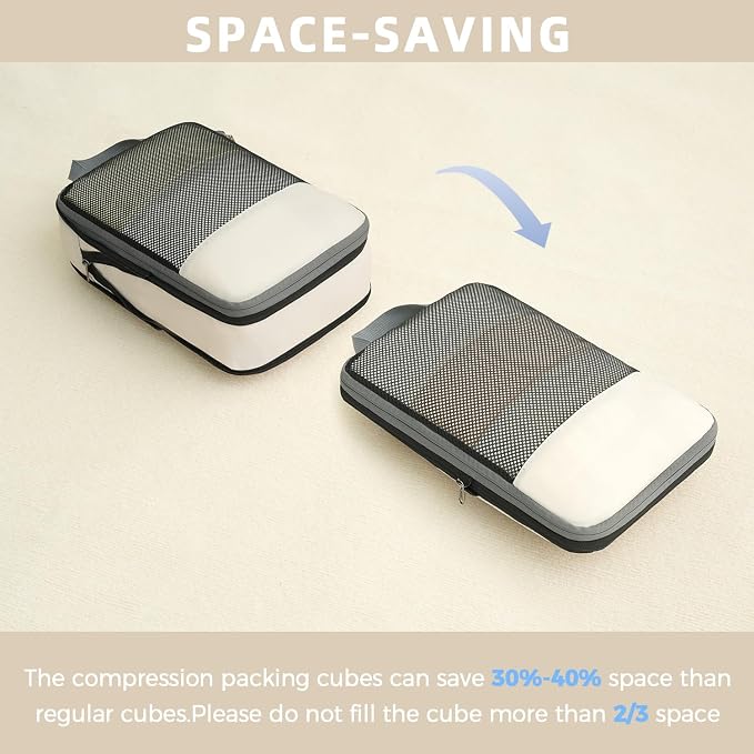 BAGAIL 4 Set/6 Set/8 Set Compression Packing Cubes Travel Accessories - Image 6