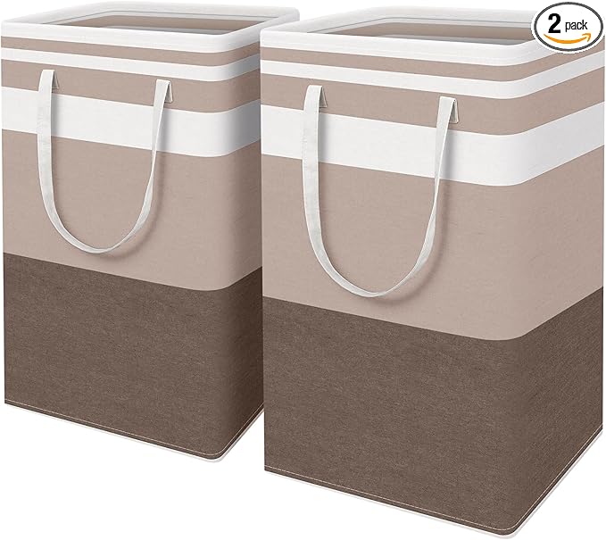 HomeHacks 2-Pack Large Laundry Basket, Waterproof, Freestanding Laundry Hamper by HomeHacks