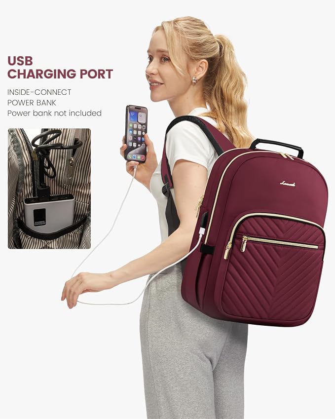 LOVEVOOK Laptop Backpack for Women, Large Travel Computer Work Bag, Business - Image 5