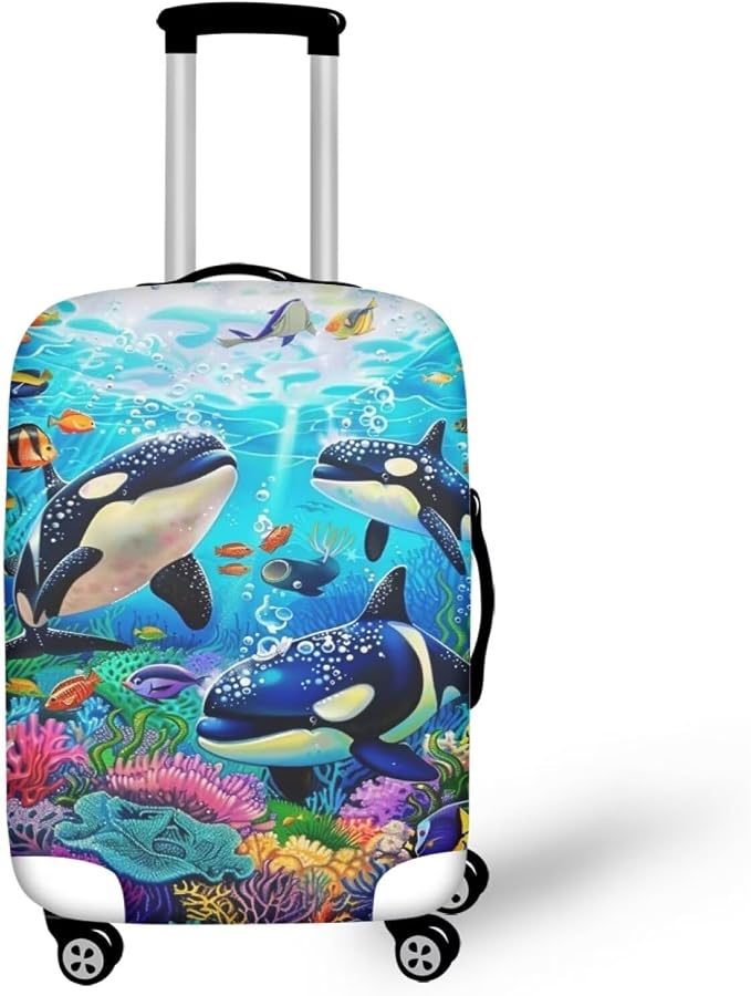 Killer Whale Luggage Cover Elastic Universal Luggage Covers by Dremagia