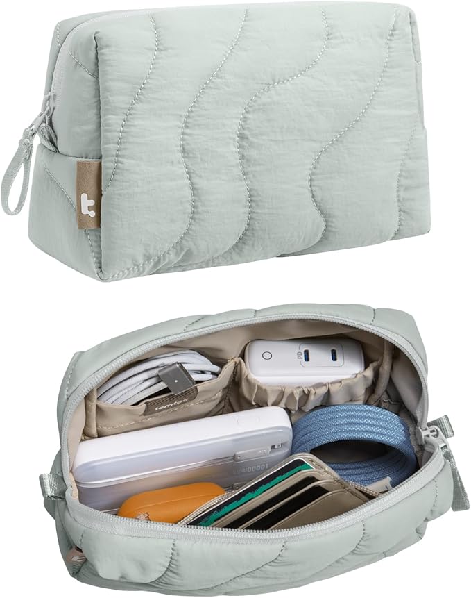 tomtoc Electronics Organizer Travel Case, Soft Puffy Organizer Bag Birthday by tomtoc