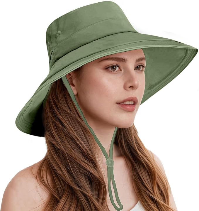 Sun Hats for Women Wide Brim Ponytail UV Protection Beach Hat Packable by Beurlike
