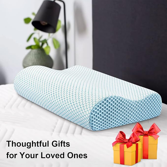 Anvo Memory Foam Pillow, Neck Contour Cervical Orthopedic Bed Pillow - Image 7