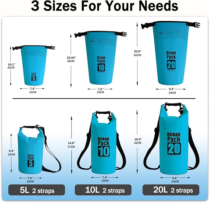 Dry Bag Waterproof Backpack 5L/10L/20L/30L Roll Top Waterproof Bag, Floating - Image 2