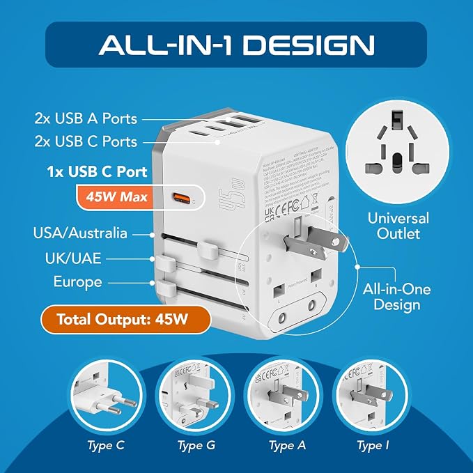 Ceptics 6-in-1 Universal Travel Adapter - Image 3