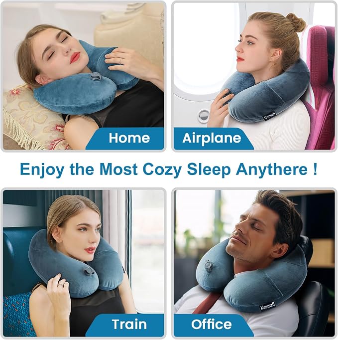2Pack Inflatable Travel Neck Pillow - Image 6