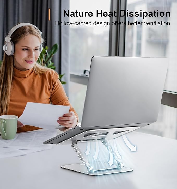 Adjustable Laptop Stand for Desk, Portable Laptop Stand Holder and Riser - Image 4