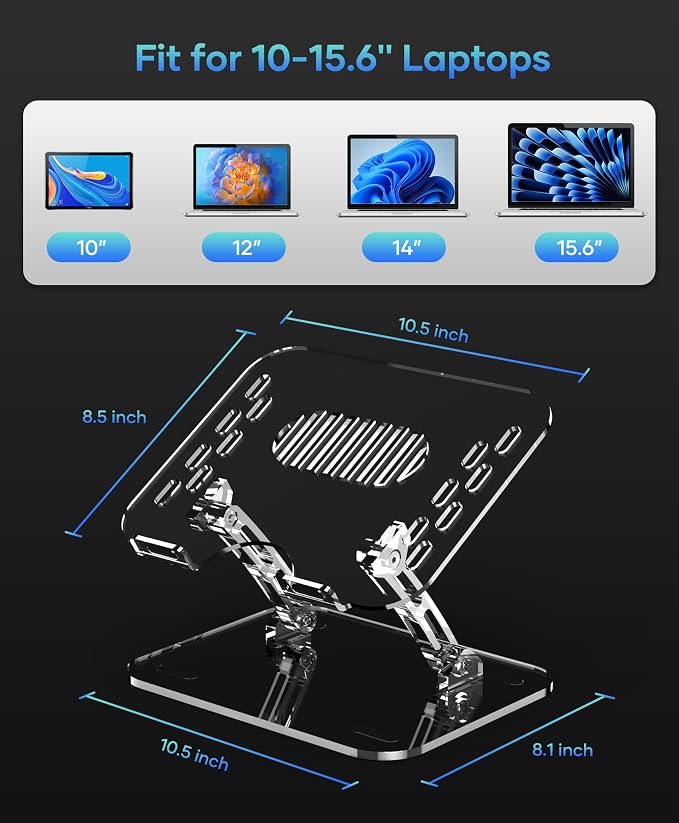 Adjustable Foldable Laptop Stand, Portable Ergonomic Computer Stand - Image 5