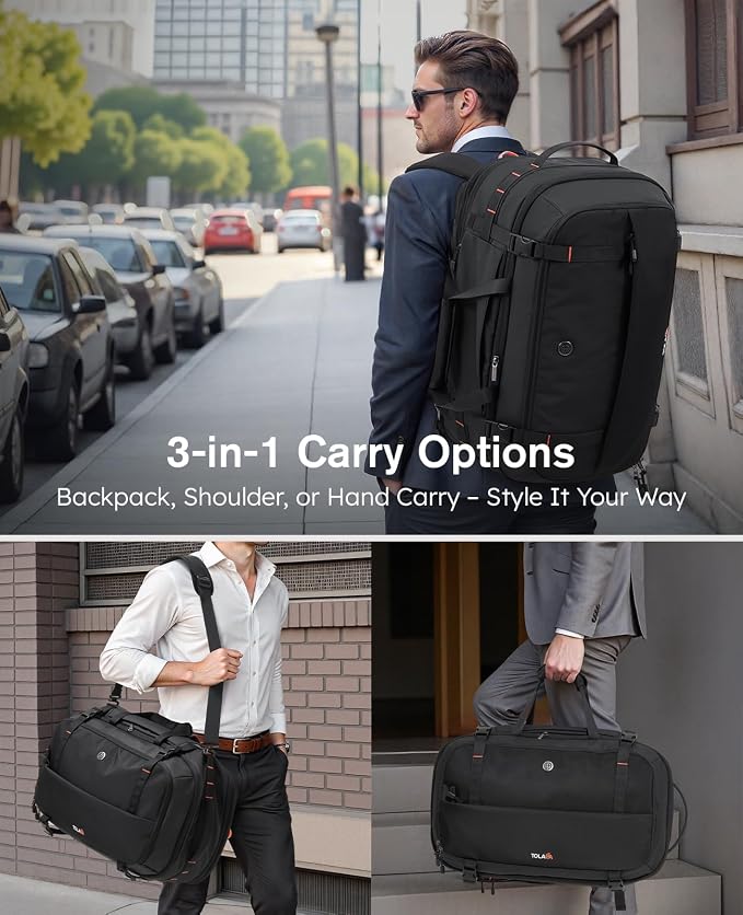 Tolaccea Travel Backpack with Garment Bag, Suit Carry On Backpack, TSA Flight - Image 2