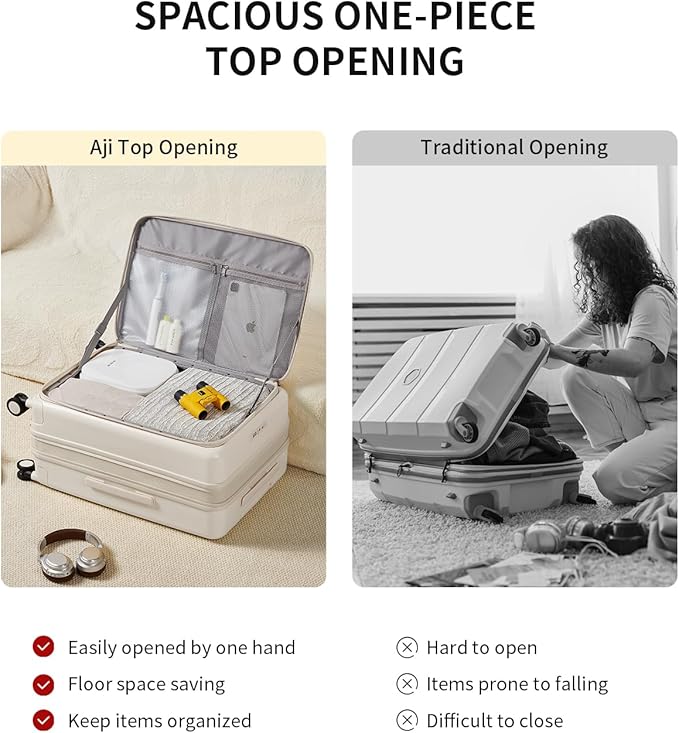 aji Expandable Top Opening 26 Inch Checked Luggage - Image 4