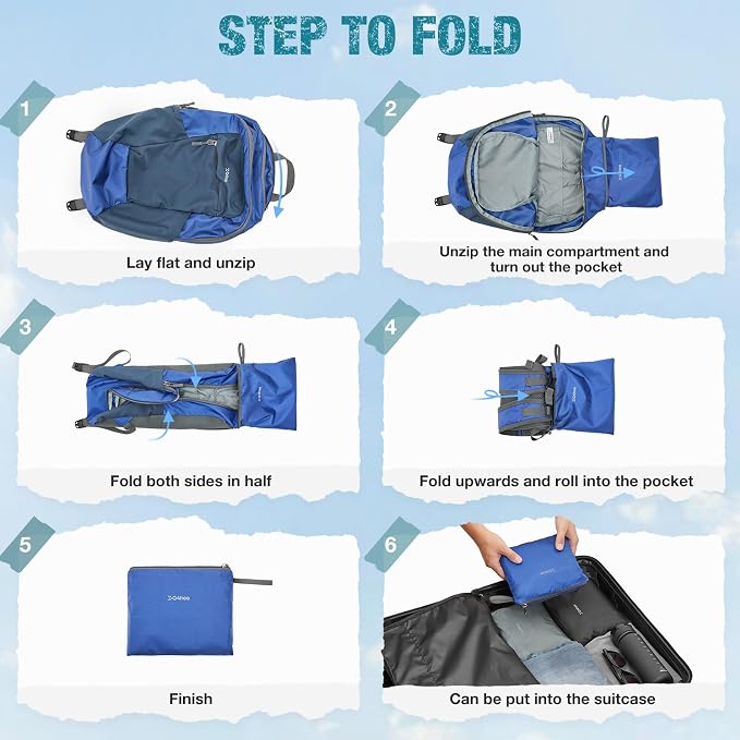 G4Free Packable Hiking Backpack 20L Lightweight Foldable Travel Daypack - Image 7