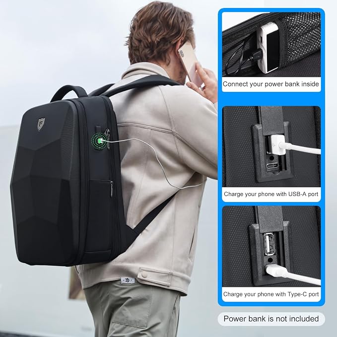 FENRUIEN Hardshell Backpack Expandable, Anti Theft Laptop Backpack - Image 6