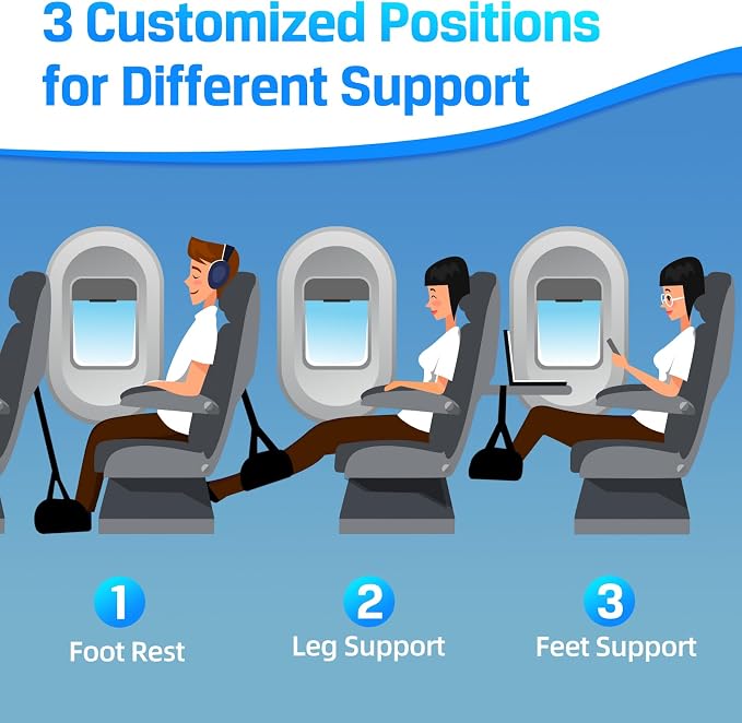 Airplane Foot Hammock for Plane Travel Essentials, Airplane Foot Rest - Image 6