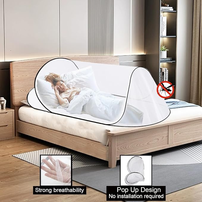 CMINGJ Large Pop Up Mosquito Tent, Portable Foldable Mosquito Net - Image 2