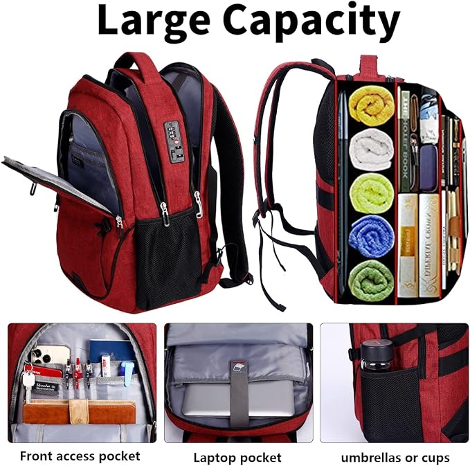 SHRRADOO Anti Theft Laptop Backpack Travel Backpacks - Image 3