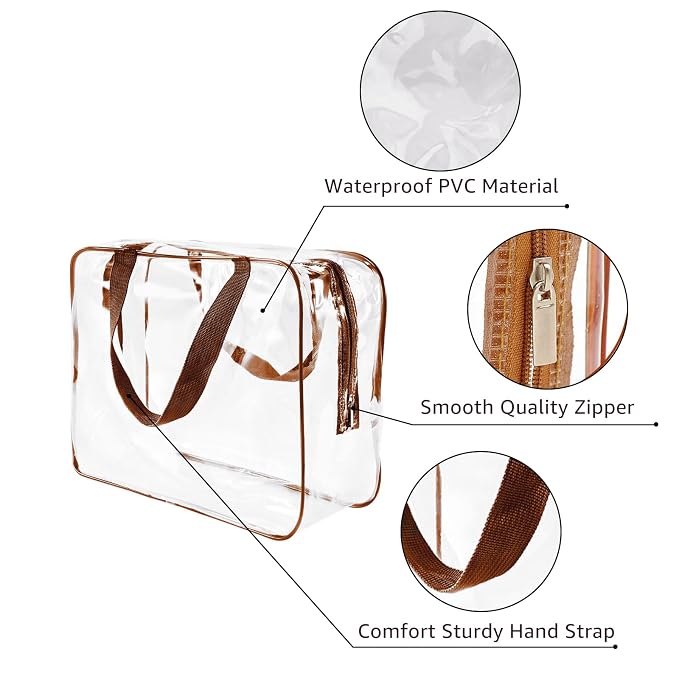 6Pcs Crystal Clear PVC Travel Toiletry Bag Kit - Image 6