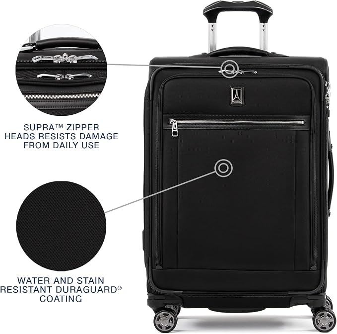 Travelpro Platinum Elite Softside Expandable Checked Luggage, 8 Wheel Spinner - Image 3