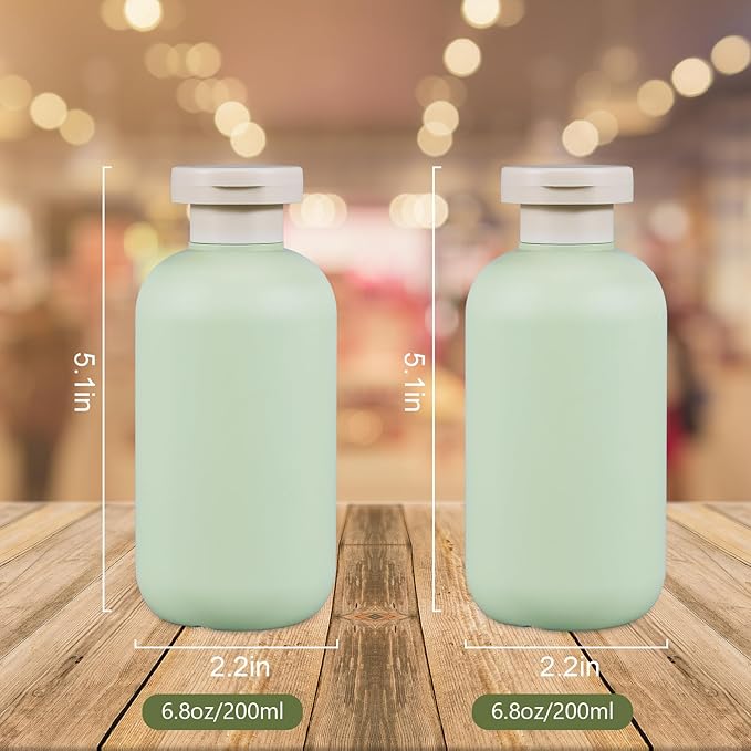 6.8oz Squeeze Bottles with Flip Cap, Refillable Plastic Travel Bottles - Image 2