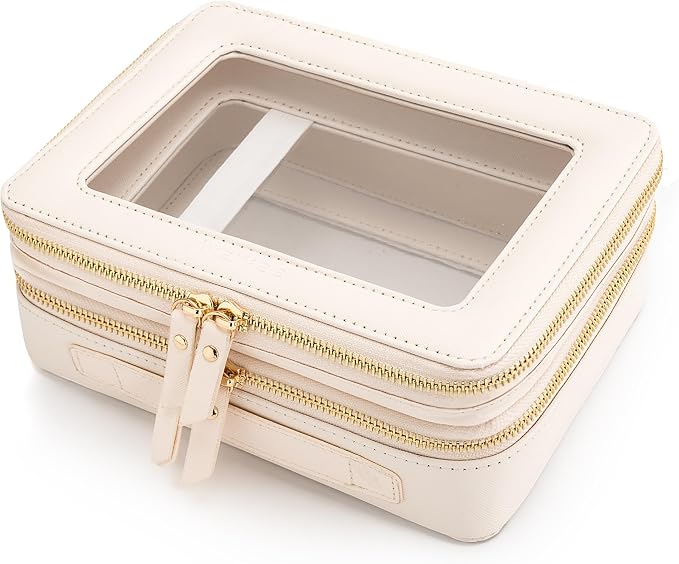 Aveniee Large Clear Makeup Bags, Double Layer Cosmetic Bags by Aveniee