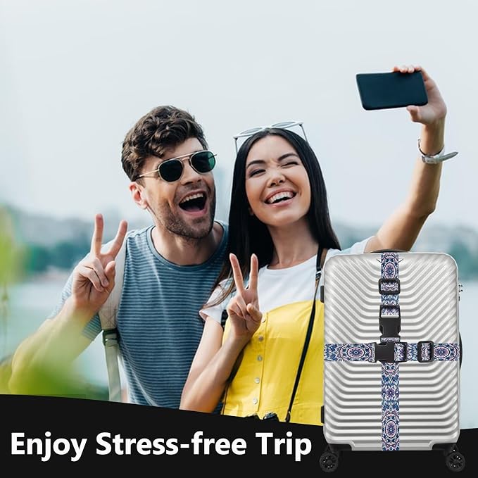 2 Pack Luggage Straps for Suitcases Adjustable Luggage Belt TSA Approved - Image 4