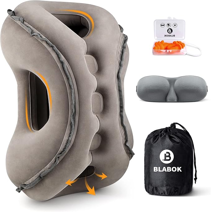 Inflatable Travel Pillow, Support Head, Used by BLABOK