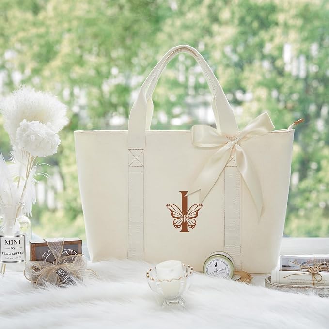AW BRIDAL Monogram Canvas Tote Bag - Image 6