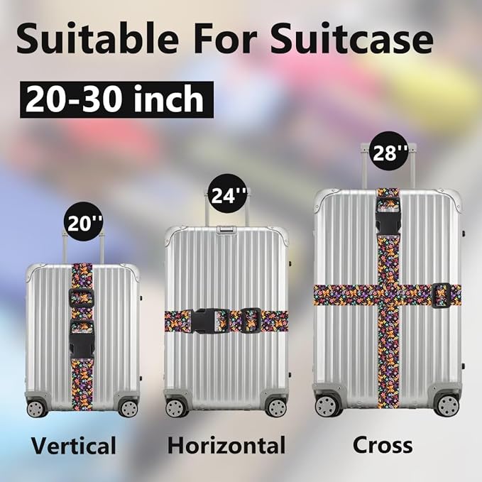 2 Pack Luggage Straps for Suitcases Adjustable Luggage Belt TSA Approved - Image 3