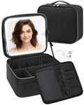 Makeup Bag With LED Mirror, Travel Makeup Case with Light up Mirror Large by TANTO