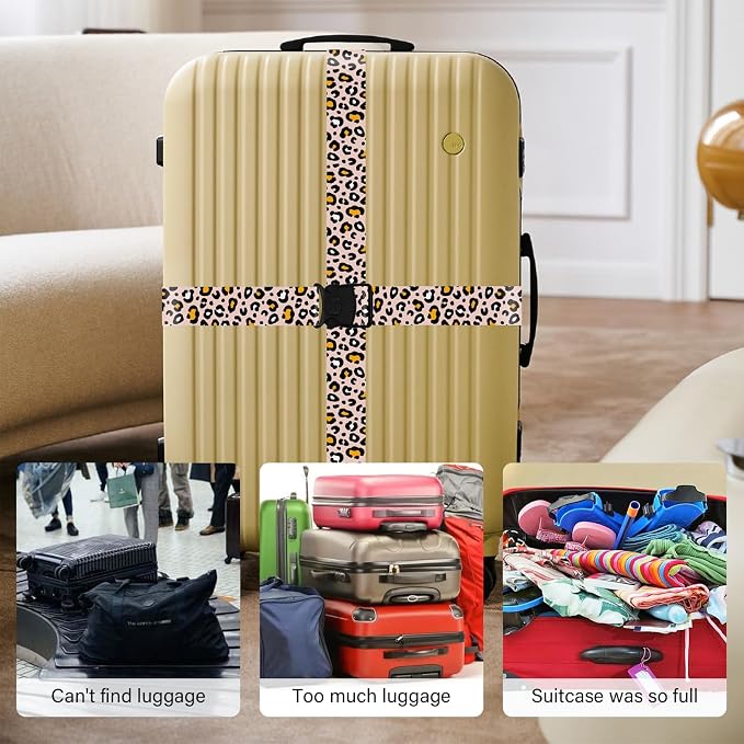 2 Pack Luggage Straps for Suitcases, Adjustable Travel Belt - Image 7
