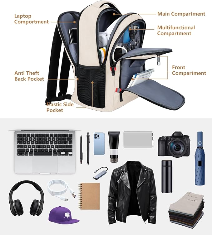 Travel Laptop Backpack for Women, School Backpack - Image 3