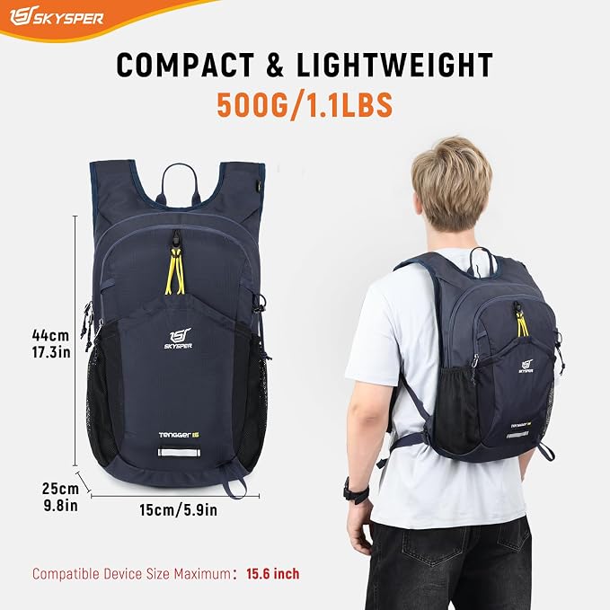 SKYSPER Hiking Backpack 15L Lightweight Walking Daypack - Image 6