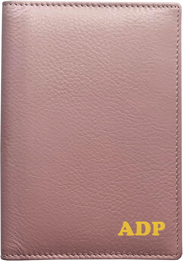 Personalized Monogrammed Blush Leather RFID Passport Wallet by 123CheapChecks